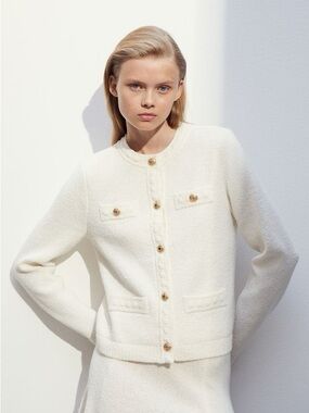 H&M cream knit cardigan